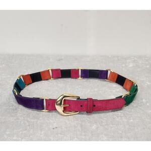 Vintage EXPRESS Womens Rainbow Suede & Leather Belt-Size M